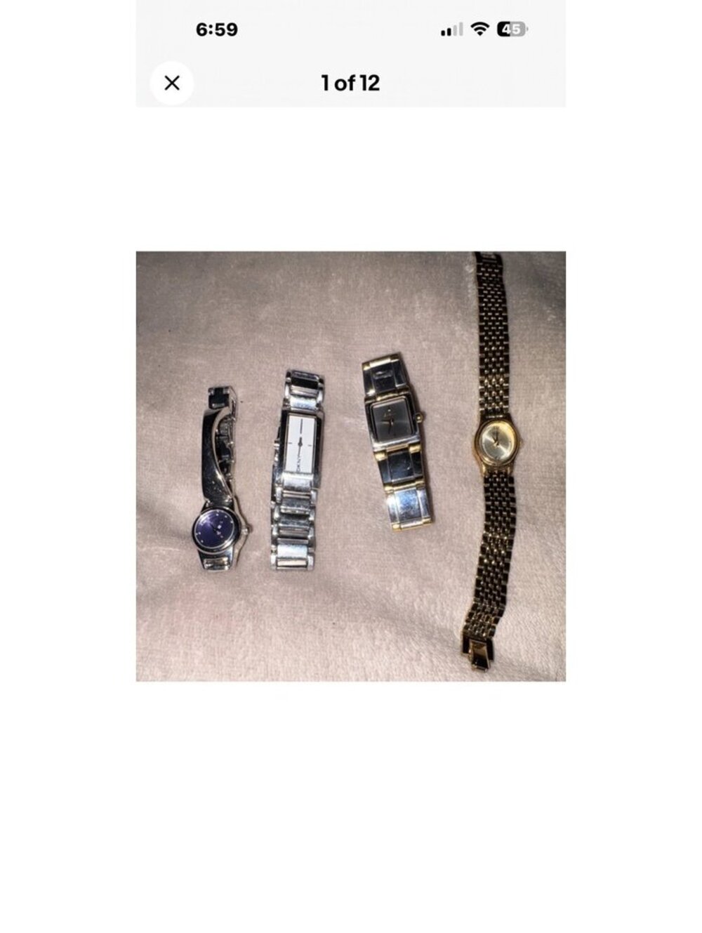 Seiko DKNY Decade Women’s Watch Lot of 4: 2 Silver Tone, 1 Gold, as is
